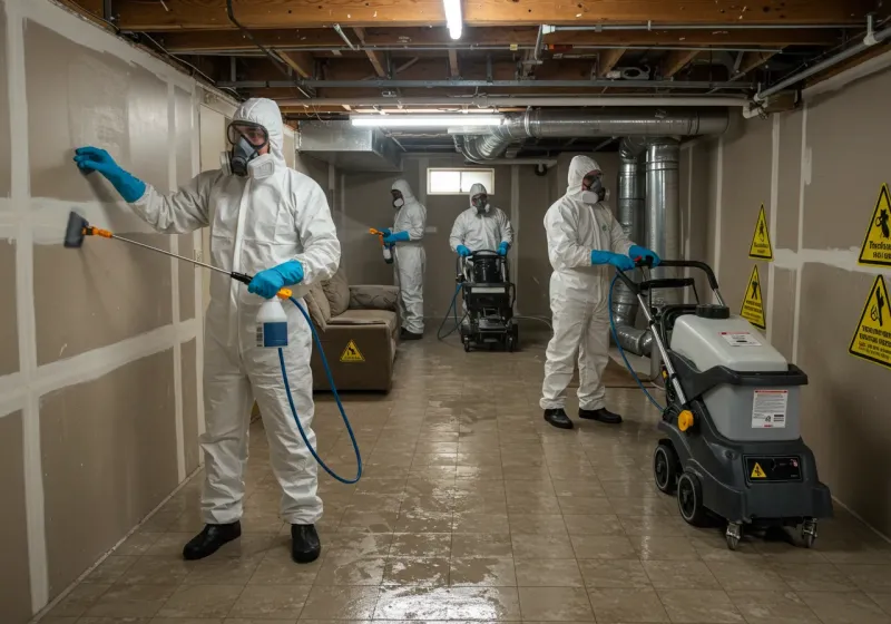 Basement Moisture Removal and Structural Drying process in Redwood, TX
